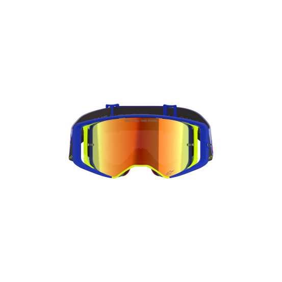 Masque cross Alpinestars Supertech Vision Vista - Bleu Jaune Violet écran iridium Rouge