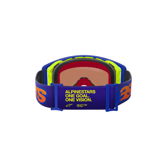 Masque cross Alpinestars Supertech Vision Vista - Bleu Jaune Violet écran iridium Rouge