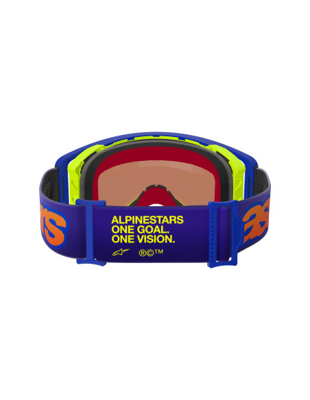 Masque cross Alpinestars Supertech Vision Vista - Bleu Jaune Violet écran iridium Rouge