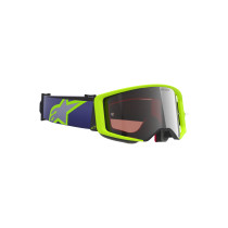 Masque cross Alpinestars Supertech Vision Corp - Violet Jaune Fluo écran iridium Argent