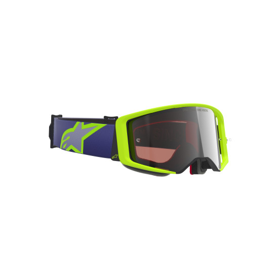 Masque cross Alpinestars Supertech Vision Corp - Violet Jaune Fluo écran iridium Argent