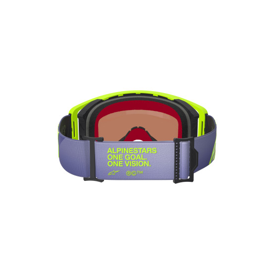 Masque cross Alpinestars Supertech Vision Corp - Violet Jaune Fluo écran iridium Argent