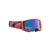 Masque cross Alpinestars Supertech Vision Corp - Corail Violet écran iridium Bleu