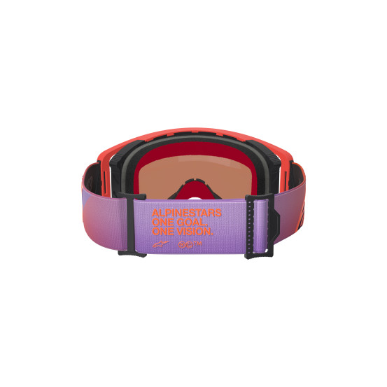 Masque cross Alpinestars Supertech Vision Corp - Corail Violet écran iridium Bleu