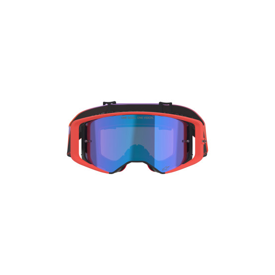 Masque cross Alpinestars Supertech Vision Corp - Corail Violet écran iridium Bleu