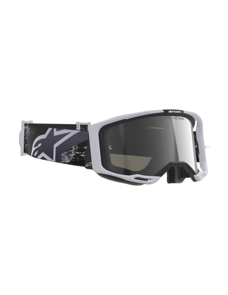 Masque cross Alpinestars Vision 8 Lahnd - Gris Iron Camo écran iridium Argent
