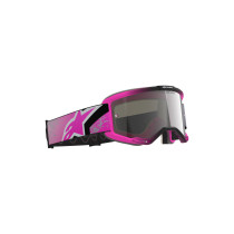 Masque cross Alpinestars Vision 5 Lahnd - Gris Iron Rose Fluo écran iridium Argent