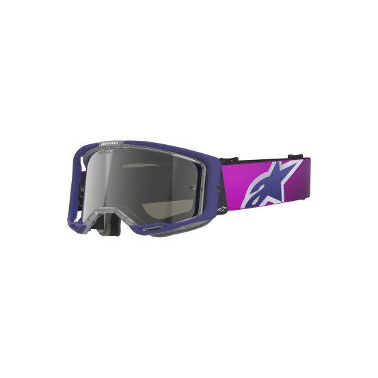 Masque cross Alpinestars Vision 8 Corp - Violet Gris écran iridium Argent