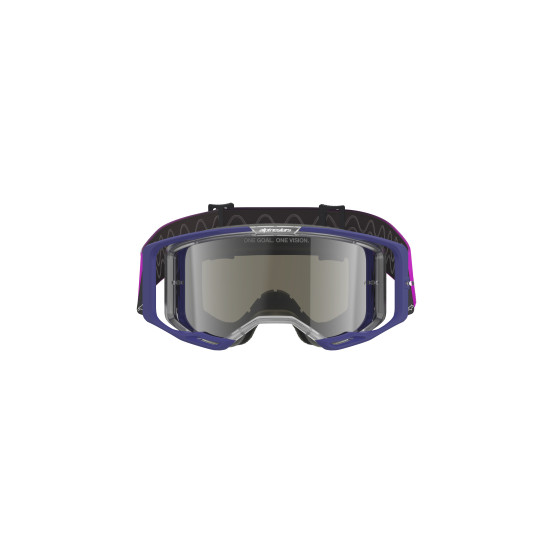 Masque cross Alpinestars Vision 8 Corp - Violet Gris écran iridium Argent