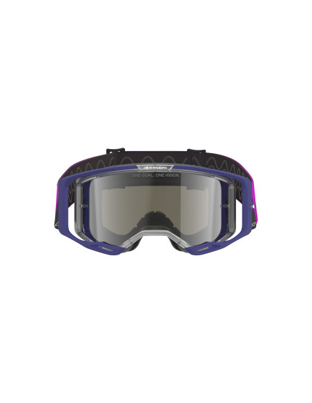 Masque cross Alpinestars Vision 8 Corp - Violet Gris écran iridium Argent