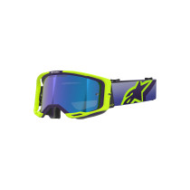 Masque cross Alpinestars Vision 8 Corp - Violet Jaune Fluo écran iridium Bleu 2