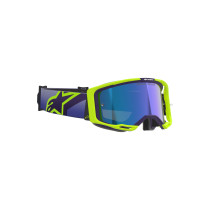 Masque cross Alpinestars Vision 8 Corp - Violet Jaune Fluo écran iridium Bleu