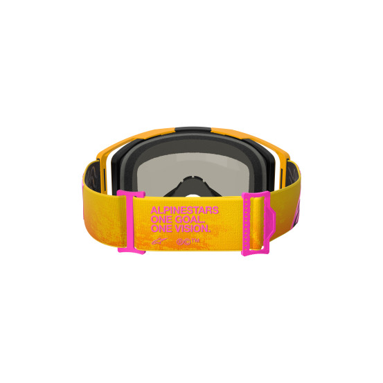 Masque cross Alpinestars Vision 8 Corp - Orange Jaune Rose écran iridium Or