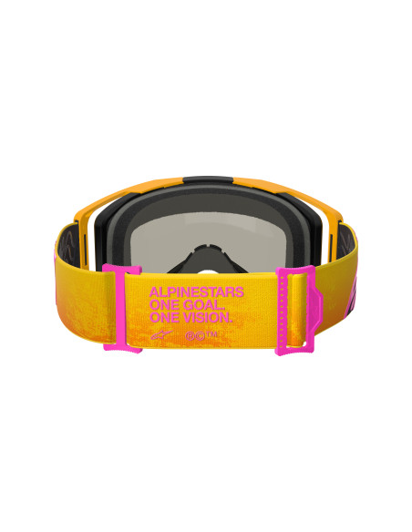 Masque cross Alpinestars Vision 8 Corp - Orange Jaune Rose écran iridium Or