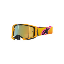 Masque cross Alpinestars Vision 8 Corp - Orange Jaune Rose écran iridium Or 2