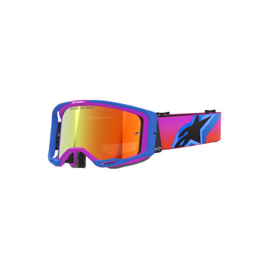 Masque cross Alpinestars Vision 8 Corp - Bleu UCLA Violet Orange écran iridium Rouge