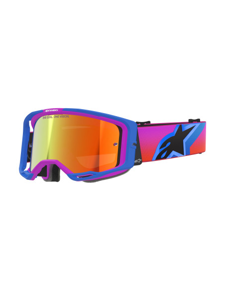 Masque cross Alpinestars Vision 8 Corp - Bleu UCLA Violet Orange écran iridium Rouge