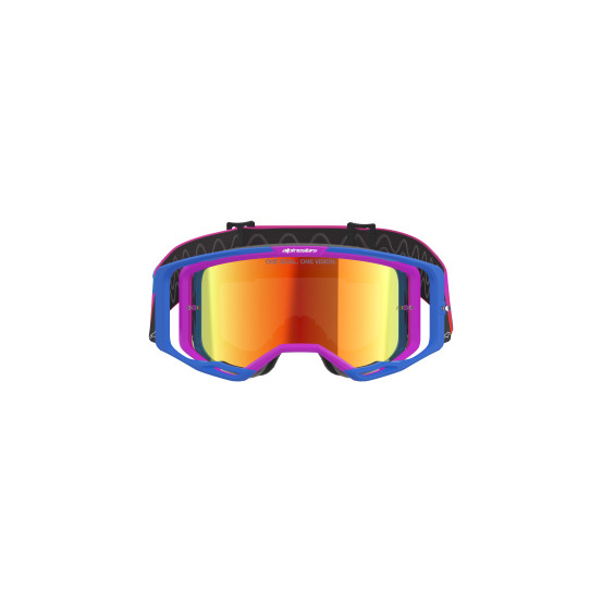 Masque cross Alpinestars Vision 8 Corp - Bleu UCLA Violet Orange écran iridium Rouge