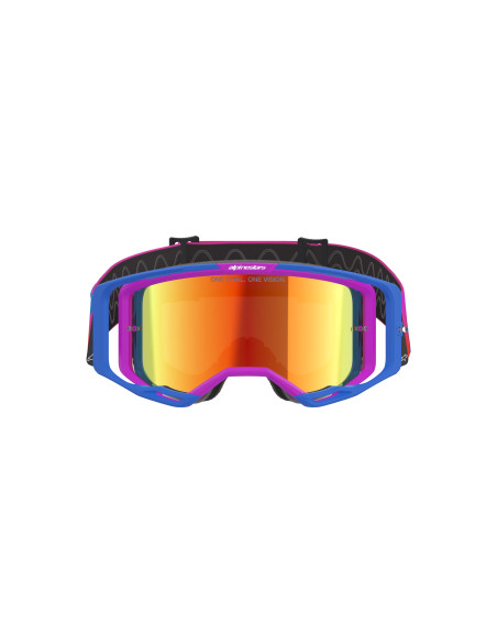 Masque cross Alpinestars Vision 8 Corp - Bleu UCLA Violet Orange écran iridium Rouge