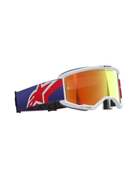 Masque cross Alpinestars Vision 5 Corp - Rouge Violet écran iridium Rouge