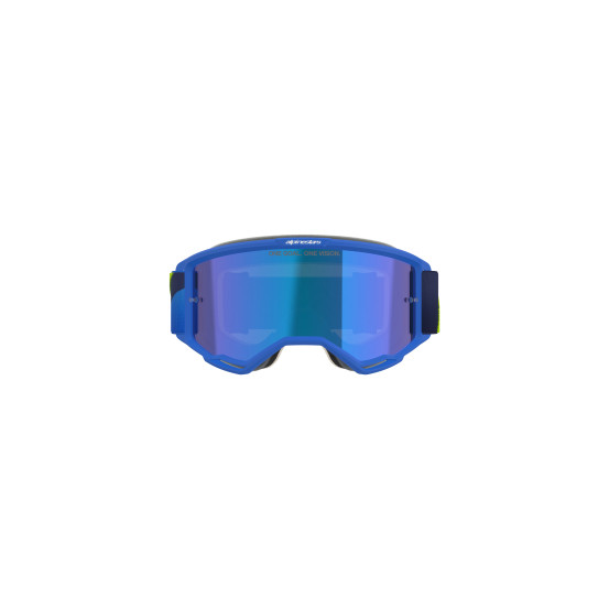 Masque cross Alpinestars Vision 5 Corp - Bleu Jaune Fluo écran iridium Bleu