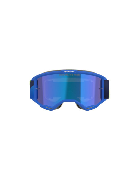Masque cross Alpinestars Vision 5 Corp - Bleu Jaune Fluo écran iridium Bleu
