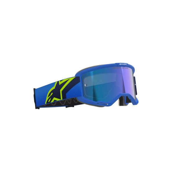 Masque cross Alpinestars Vision 5 Corp - Bleu Jaune Fluo écran iridium Bleu