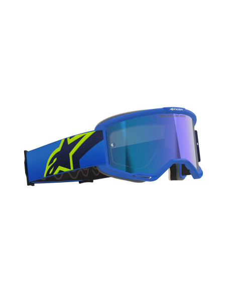 Masque cross Alpinestars Vision 5 Corp - Bleu Jaune Fluo écran iridium Bleu