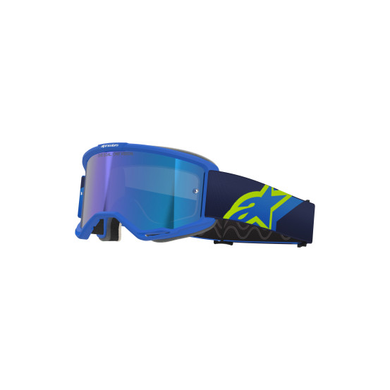 Masque cross Alpinestars Vision 5 Corp - Bleu Jaune Fluo écran iridium Bleu