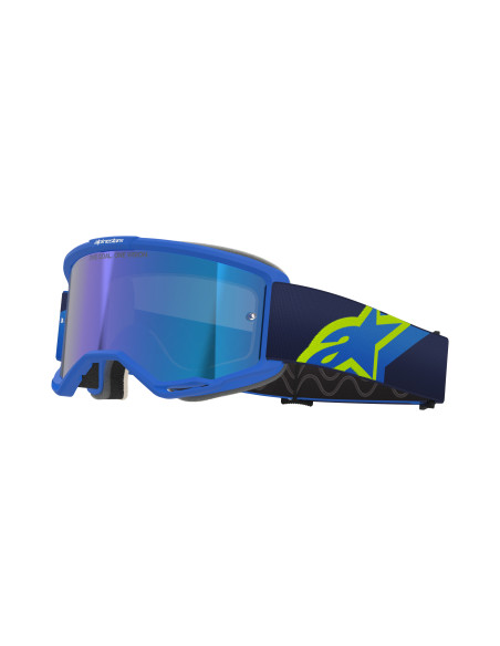 Masque cross Alpinestars Vision 5 Corp - Bleu Jaune Fluo écran iridium Bleu