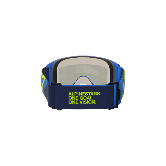 Masque cross Alpinestars Vision 5 Corp - Bleu Jaune Fluo écran iridium Bleu