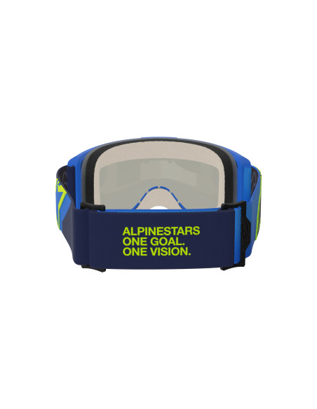 Masque cross Alpinestars Vision 5 Corp - Bleu Jaune Fluo écran iridium Bleu