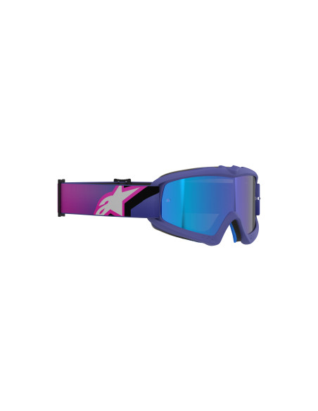 Masque cross enfant Alpinestars Vision Corp - Violet Rose Fluo écran iridium Bleu