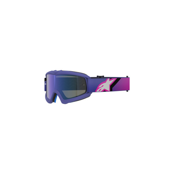 Masque cross enfant Alpinestars Vision Corp - Violet Rose Fluo écran iridium Bleu