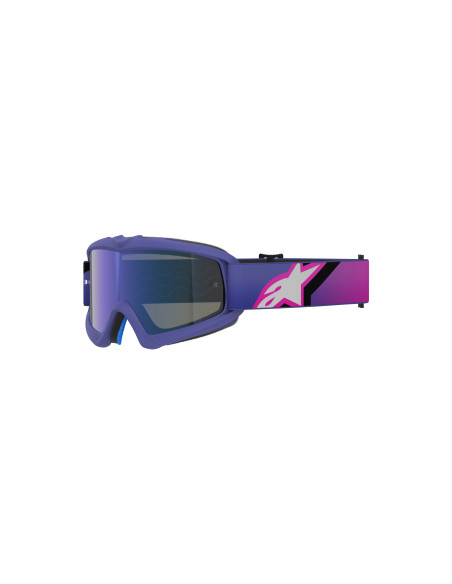 Masque cross enfant Alpinestars Vision Corp - Violet Rose Fluo écran iridium Bleu
