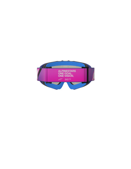 Masque cross enfant Alpinestars Vision Corp - Violet Rose Fluo écran iridium Bleu