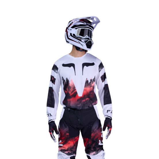 Maillot cross FOX 2026 180 Kairos - Blanc Rouge Fluo