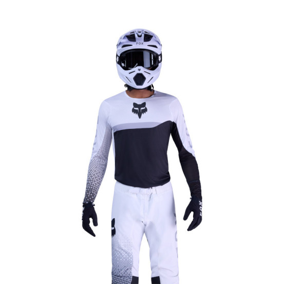 Maillot cross FOX 2026 Flexair Fracture - Blanc Noir