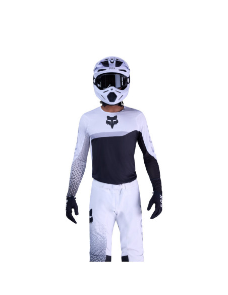 Maillot cross FOX 2026 Flexair Fracture - Blanc Noir