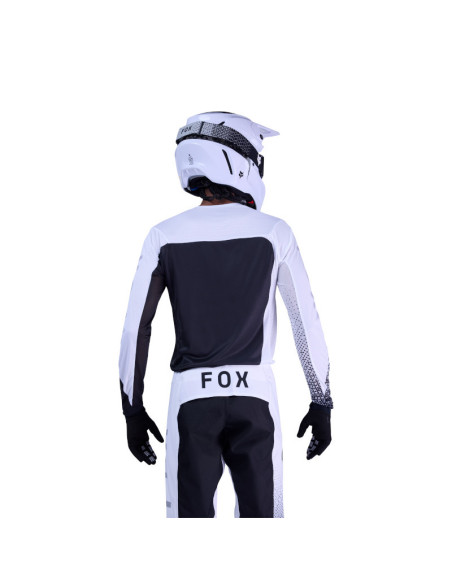 Maillot cross FOX 2026 Flexair Fracture - Blanc Noir
