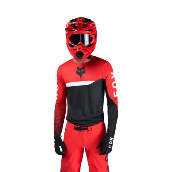 Maillot cross FOX 2026 Flexair Fracture - Rouge Fluo
