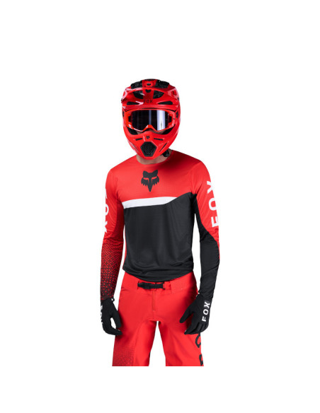 Maillot cross FOX 2026 Flexair Fracture - Rouge Fluo