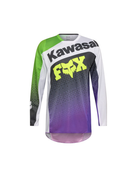 Maillot cross FOX 2026 180 Kawasaki - Violet Blanc