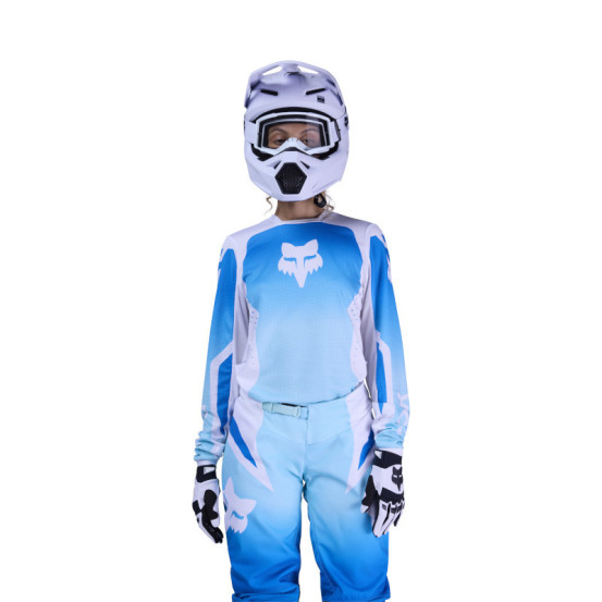 Maillot cross femme FOX 2026 180 Shield - Blanc Bleu