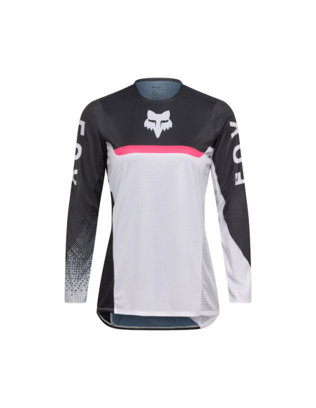 Maillot cross femme FOX 2026 Flexair Fracture - Blanc Noir