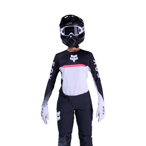 Maillot cross femme FOX 2026 Flexair Fracture - Blanc Noir