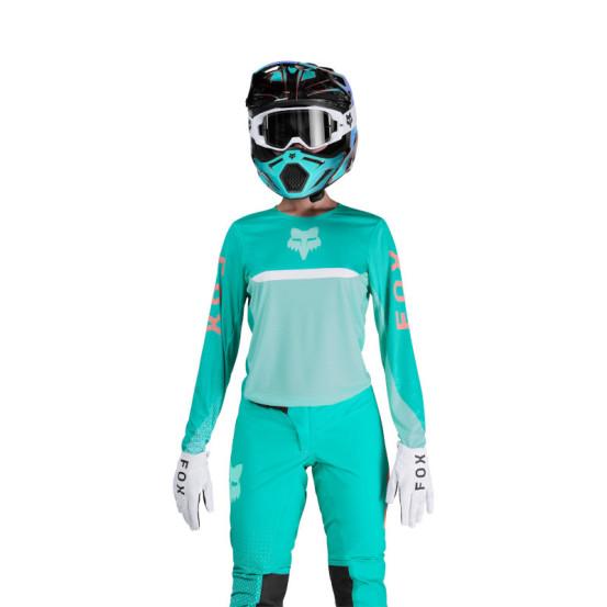 Maillot cross femme FOX 2026 Flexair Fracture - Aqua