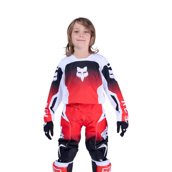 Maillot cross enfant FOX 2026 180 Shield - Rouge Fluo