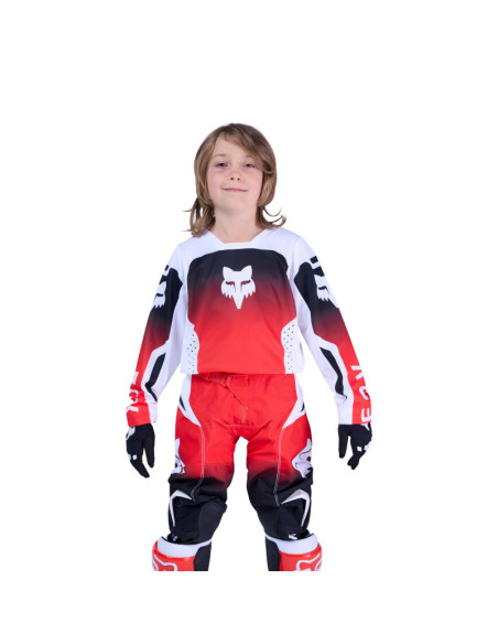 Maillot cross enfant FOX 2026 180 Shield - Rouge Fluo