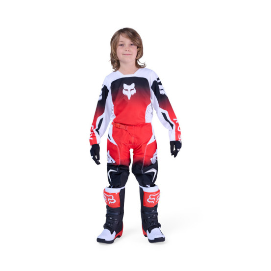 Maillot cross enfant FOX 2026 180 Shield - Rouge Fluo
